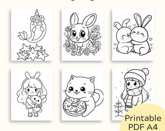 Libro para colorear para niñas: 188 páginas de sirenas, unicornios y princesas (descarga instantánea)