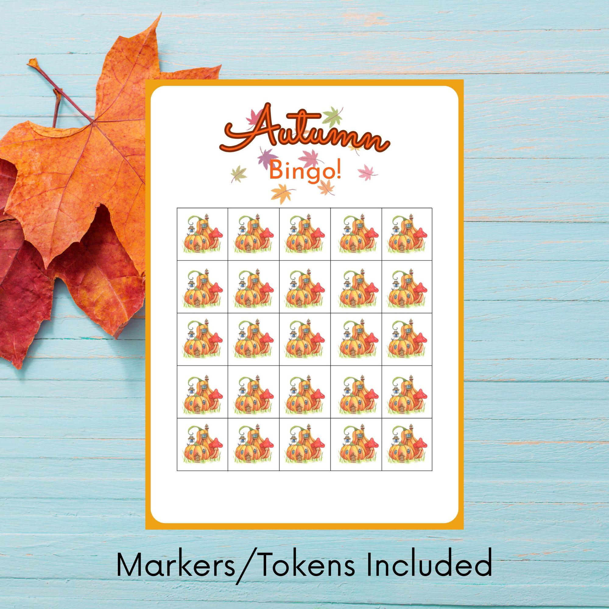 Printable Autumn Bingo Game: 50 Unique Cards (digital Download) - Etsy