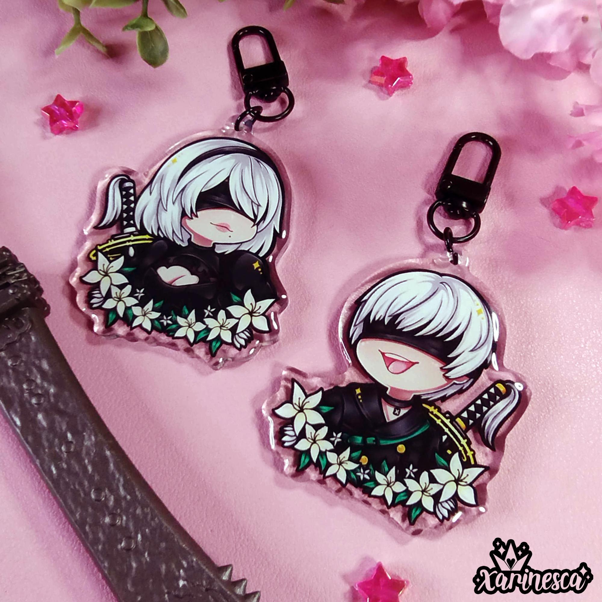 NieR:Automata ラメトート ステンドグラス風キーチェーン 2B 9S NieR:Automata ラメトート ステンドグラス風キーチェーン 2B 9S
