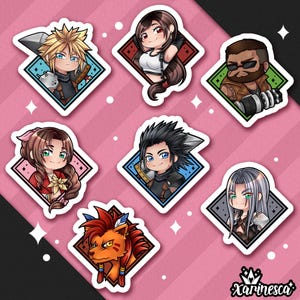FF7 weerbestendige Chibi-vinylsticker // Cloud // Tifa // Barret // Aertih // Zack // Sephiroth // Red XIII