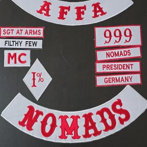 Nomads AFFA 1% MC Patches Embroidered Iron On embroidered set
