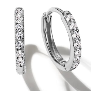 Sterling Silber CZ Huggie Hoop Ohrringe: Leichtes Dreier Set