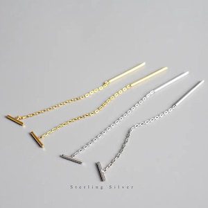 threader earrings bar threader gold threader earring minimalist 24k gold earrings for women silver threader earrings chain for women gift