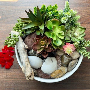 Botanist Tabletop Fountain - Custom Water Feature with Succulent Garden | Stress Relief & Meditation | Modern Zen Decor for Home and Office