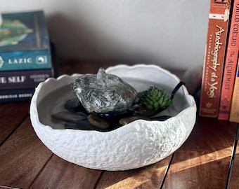 The Hidden Spring | Living Stone Tabletop Fountain | Biophilic Sanctuary Decor | Sympathy Grief Gift | Zen Meditation Altar | Real Stone Art