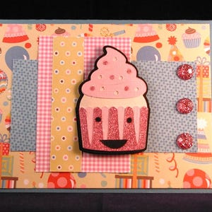 Pink Sprinkled Cupcake Birthday Card