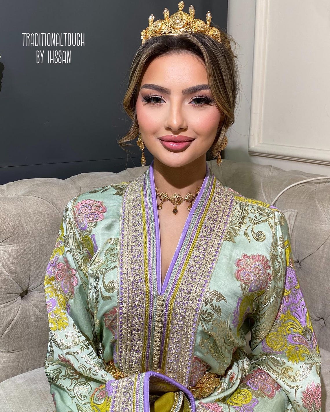 Traditional Caftan with Crystals