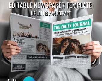 Canva newspaper editable templates |Printable Fake Newspaper template|Business Newspaper Templates|Canva Business template|Vintage Newspaper