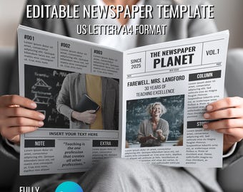 Canva newspaper editable templates |Printable Fake Newspaper template|Business Newspaper Templates|Canva Business template|Vintage Newspaper