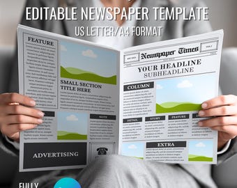 Canva newspaper editable templates |Printable Fake Newspaper template|Business Newspaper Templates|Canva Business template|Vintage Newspaper