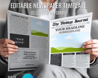 Canva newspaper editable templates |Printable Fake Newspaper template|Business Newspaper Templates|Canva Business template|Vintage Newspaper