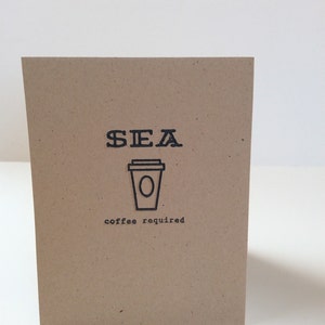 SEA Card Seattle Card Coffee Seattle Washington PNW Card