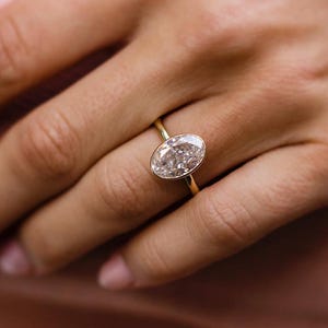 3 CT Oval Lab-Grown Diamond Ring | 14K Gold Solitaire | IGI Available | Engagement or Anniversary Gift | Unique Diamond Ring|Engagement Ring