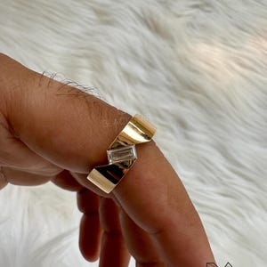 Men’s Statement Ring 7×3.50 MM Baguette Cut Lab-Grown Diamond | 14K Gold Solitaire Engagement & Wedding Band, Wedding Ring, Anniversary Gift Bild 8