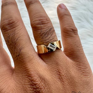 Men’s Statement Ring 7×3.50 MM Baguette Cut Lab-Grown Diamond | 14K Gold Solitaire Engagement & Wedding Band, Wedding Ring, Anniversary Gift Bild 7