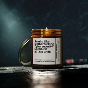 Cybersecurity Specialist Scented Candle | Unique Gift, Home Decor, Relaxation, Office Essentials, Funny Candle