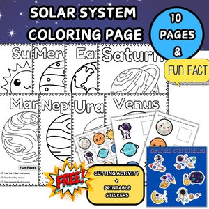 Afdrukbare kleurplaten zonnestelsel | Leuke weetjes over de planeten | Planeten kleurplaten | Activiteiten in de ruimte | Pdf