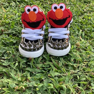 Elmo Bling Converse Sneakers: Custom Sesame Street Toddler Shoes