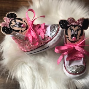 Minnie Mouse Hand Painted Converse shoes | Custom Disney Sneakers for Girls | Birthday Outfit Shoes |Toddler/ Youth Sizes