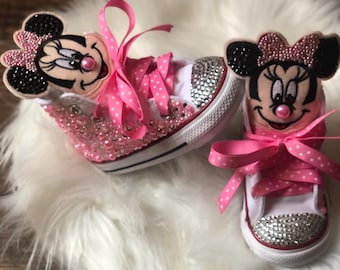 Custom Minnie Mouse Sneakers | Sparkle Rhinestone Disney Shoes