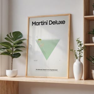 Impresión de cóctel de martini, póster de cóctel de martini, impresión de póster de bar en casa, cocina, regalo de alcohol retro, decoración del hogar, arte de pared de bar, arte de cóctel