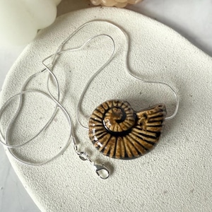 Ceramic Conch Shell Pendant Necklace