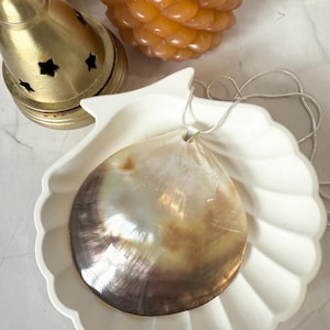 Mother of Pearl Natural Shell Pendant Silver Necklace