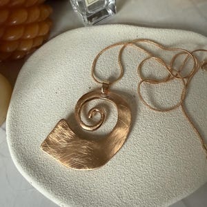 Gold Large Spiral Swirl Pendant Necklace