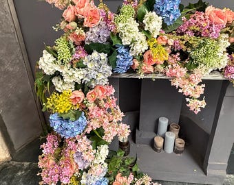 Vibrant Summer Wildflower Garland - Colorful Artificial Flowers for Wedding Arch & Home Decor