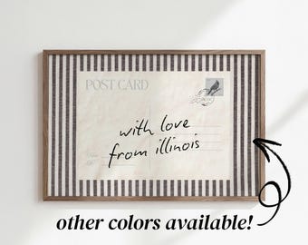 from illinois with love from illinois wall art | vintage postcard print | personalized home decor | midwest apartment wall decor | SHIPPED