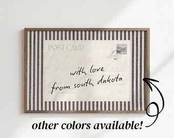 from South Dakota with love from South Dakota wall art | vintage postcard print | rustic farmhouse kitchen decor | shipped prints (Unframed)