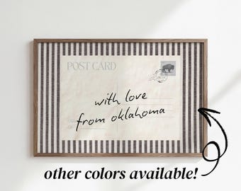 from Oklahoma with love from Oklahoma wall art | vintage postcard print | western kitchen wall art | rustic ranch wall decor | SHIPPED