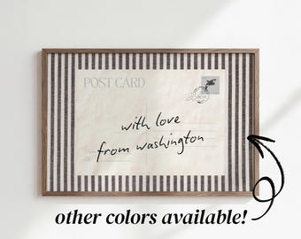 from Washington with love from Washington wall art | vintage postcard print | coastal pacific northwest wall art | SHIPPED