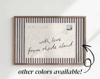 from Rhode Island with love from Rhode Island wall art | vintage postcard print | new england gallery wall | coastal home decor | SHIPPED