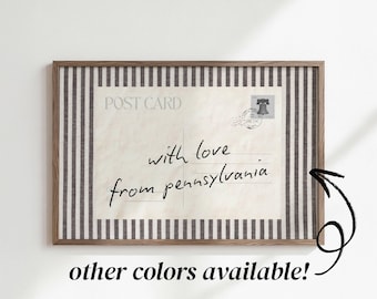from Pennsylvania with love from Pennsylvania wall art | vintage postcard print | rustic farmhouse kitchen decor | cottage gallery | SHIPPED