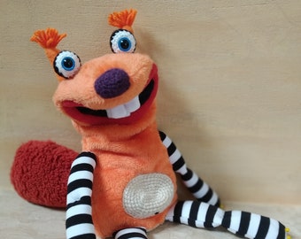 Reserved for Dominique- Squirrel -  full body plush moving mouth hand puppet