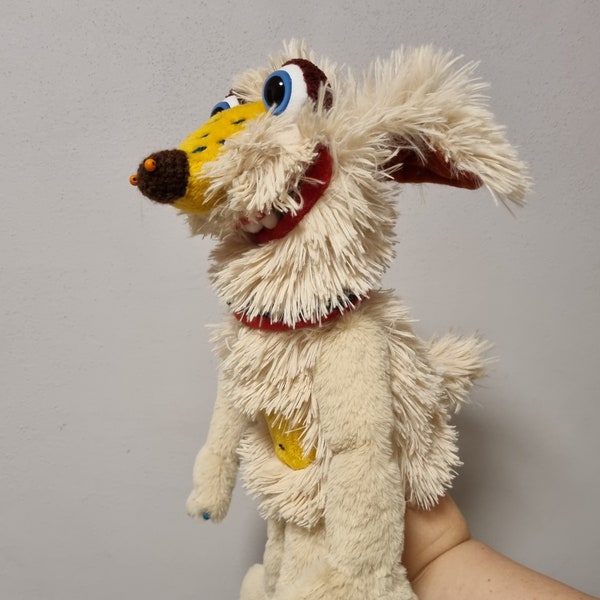 Furry dog - full body hand puppet