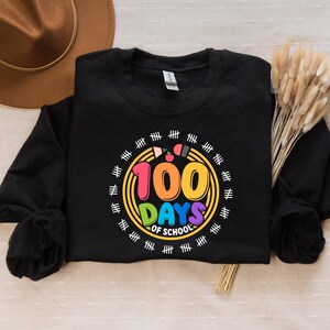 Sweatshirt 100 dagen school, shirt 100 dagen, viering 100e schooldag, studentenshirt, terug naar school shirt, cadeau voor leraar