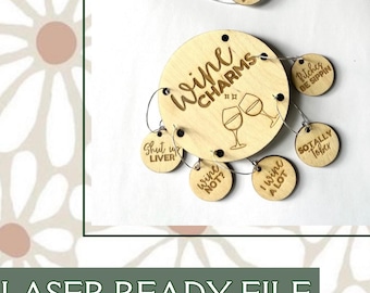 SVG 6x Wine Charms3, Wine Charms, Archivo digital