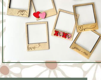 SVG Valentines Photo Frame, 6 designs, Fridge Magnet, Digital File