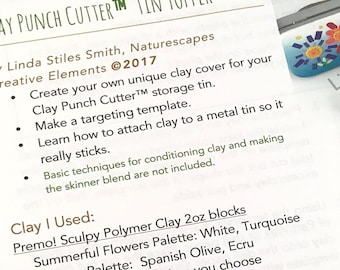 Polymer Clay Tutorial Download for covering a tin with Inlay Technique