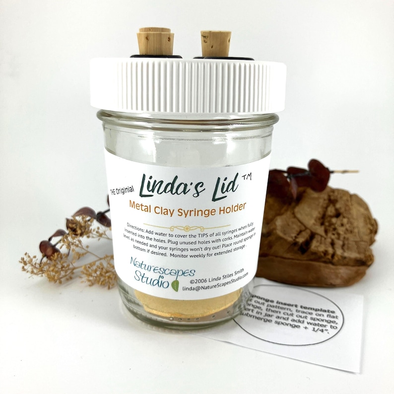 THE ORIGINAL Linda's Lid™ Metal Clay Syringe Holder© - Keeps Clay Syringes Hydrated image 2