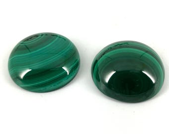 Malacite Green rings of color in a variety of cabochon shapes