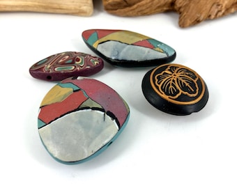 Unique Handmade  Polymer Clay Focal Beads and Pendants