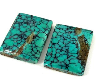 Turquoise earring cabochon sets hand-cut shapes and a mixed bag of turquoise beads