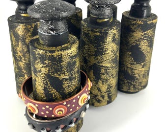 Black and Gold Handmade Cone shape Jewelry Display Holders