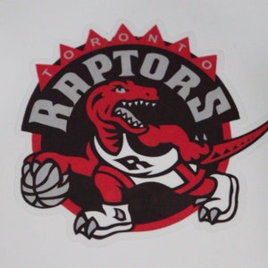 TORONTO RAPTORS (Throwback) - Adesivo in vinile trasparente/bianco di alta qualità, facile da applicare, per laptop, auto, finestre, computer portatili, ecc.