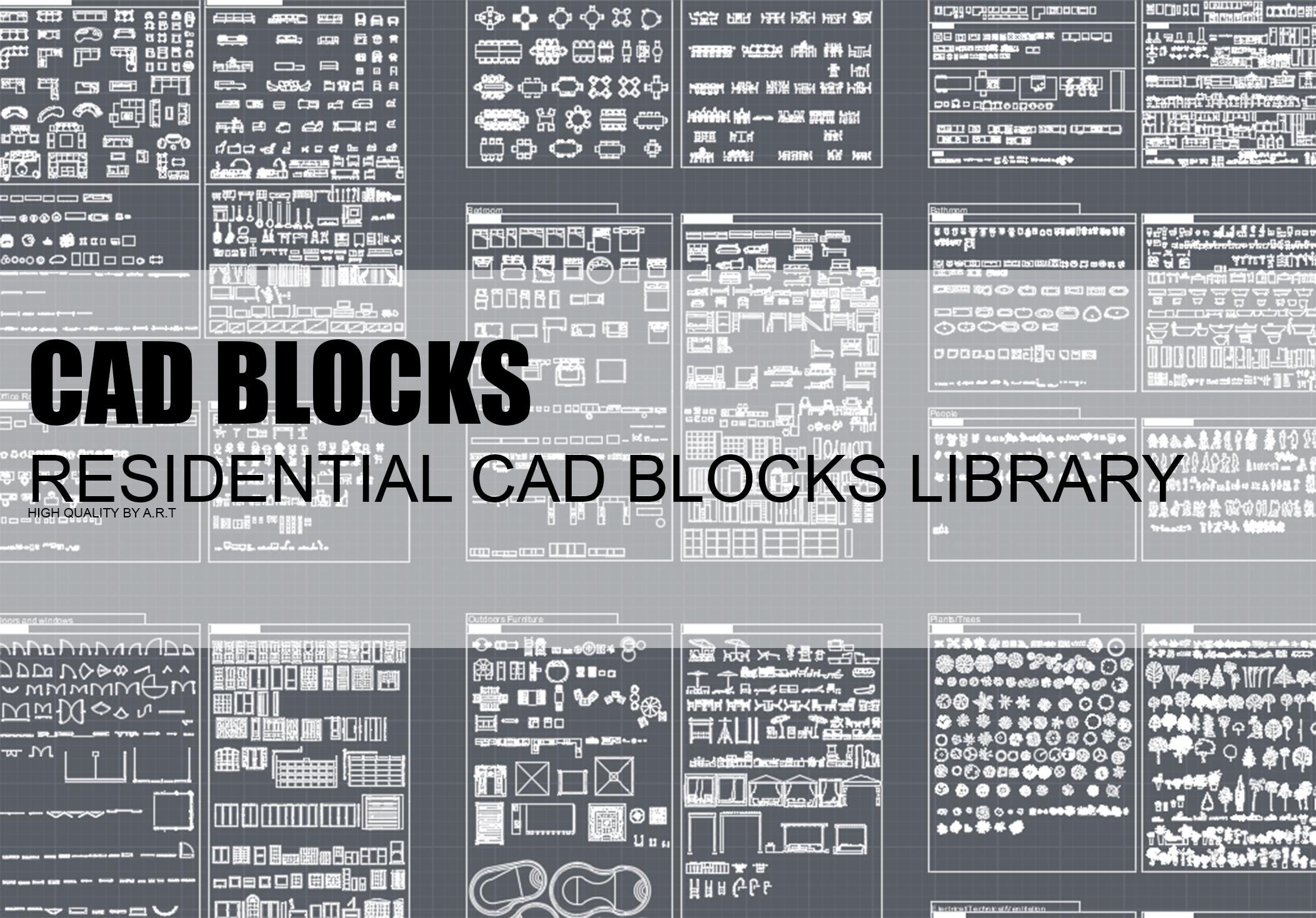 Complete Residential CAD Block Library, Extensive Variety in both Floor Plan and Elevation