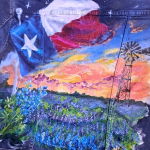 Jacket Denim painting Commission deposit