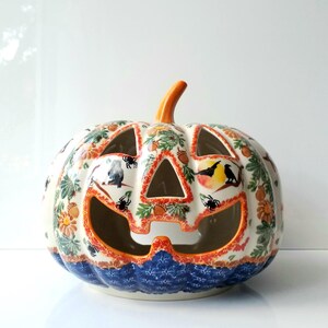 Polish Pottery XLG  Jack O'Lantern: Halloween, Autumn Decor
